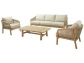 Комплект деревянной мебели JOYGARDEN Rimini L акация, роуп, олефин натуральный, бежевый Фото 10
