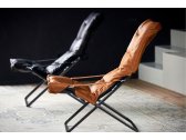Кресло-шезлонг металлическое складное Fiam Fiesta Soft Leather сталь, кожа Фото 3