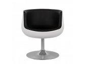 Кресло дизайнерское BON-BON Cup Cognac А340-1 металл, стеклопластик, экокожа белый, черный Фото 2