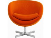 Кресло дизайнерское BON-BON A686  металл, кашемир оранжевый Фото 2
