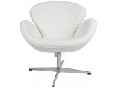 Кресло с обивкой BON-BON Swan (Arne Jacobsen) A062 металл, экокожа белый Фото 2