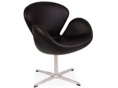 Кресло с обивкой BON-BON Swan (Arne Jacobsen) A062 металл, экокожа черный Фото 1
