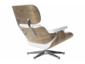 Кресло дизайнерское с оттоманкой Beon A348+A349 (Eames Style Lounge Chair & Ottoman) металл, дерево, натуральная кожа белый Фото 3