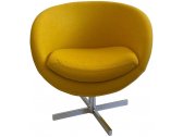 Кресло дизайнерское BON-BON A686  металл, кашемир желтый Фото 2