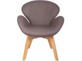 Кресло с обивкой Beon Swan Wood Legs (Arne Jacobsen) A062 дерево, кашемир натуральный, серый Фото 2
