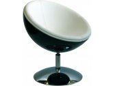 Кресло дизайнерское BON-BON Lotus 636 металл, пластик ABS, экокожа черный, белый Фото 1
