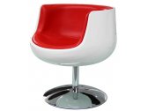 Кресло дизайнерское BON-BON Cup Cognac А340-1 металл, стеклопластик, экокожа белый, красный Фото 1