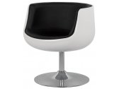 Кресло дизайнерское BON-BON Cup Cognac А340-1 металл, стеклопластик, экокожа белый, черный Фото 1
