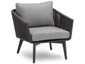 Кресло плетеное с подушками Felicita Diva алюминий, роуп, полиэстер антрацит, темно-серый, серый Фото 1