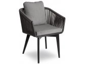 Кресло плетеное с подушками Felicita Diva Lady алюминий, роуп, полиэстер антрацит,  темно-серый, серый Фото 1