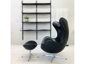 Кресло дизайнерское BON-BON Egg chair (Arne Jacobsen Style) A219 металл, экокожа черный Фото 4