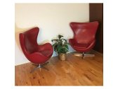 Кресло дизайнерское BON-BON Egg chair (Arne Jacobsen Style) A219 металл, экокожа красный Фото 4