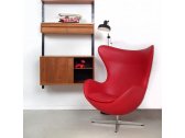 Кресло дизайнерское BON-BON Egg chair (Arne Jacobsen Style) A219 металл, экокожа красный Фото 3