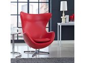 Кресло дизайнерское Beon Egg chair (Arne Jacobsen Style) A219 металл, экокожа красный Фото 5