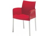 Кресло пластиковое PEDRALI Ice металл, полипропилен красный Фото 7