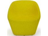 Кресло металлическое мягкое PEDRALI Log металл, ткань желтый Фото 1