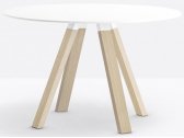 Стол круглый PEDRALI Arki-Table Wood дуб, HPL беленый дуб, белый Фото 1