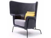 Кресло с правым подлокотником Quinti Hip Design Ximo Roca металл, ткань черный Фото 1