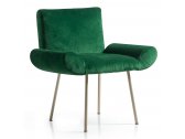 Кресло с обивкой Quinti Ginevra Design Roberto Baciocchi металл, ткань никелированный Фото 1