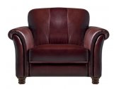 Кресло с обивкой Профдиван Бридж дерево, кожа коричневый Фото 2