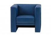Кресло с обивкой Профдиван Визави дерево, металл, кожа синий Фото 3