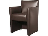 Кресло с обивкой Профдиван Бронкс дерево, кожа коричневый Фото 1