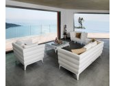 Диван трехместный с подушками в стиле лаунж Roberto Serio Talenti Pad алюминий, ткань белый Фото 1
