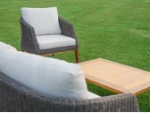 Комплект плетеной мебели Uniko Santa Cruz алюминий, акация, искусственный ротанг, ткань серый, натуральный, кремовый Фото 5