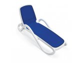 Шезлонг-лежак пластиковый Nardi Omega полипропилен, текстилен белый, синий Фото 13