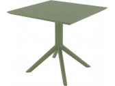 Стол пластиковый Siesta Contract Sky Table 80 сталь, пластик оливковый Фото 5