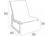 Модуль диванный пластиковый Siesta Contract Pacific Lounge стеклопластик, текстилен белый Фото 3