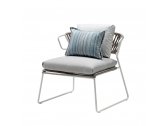 Кресло лаунж плетеное Scab Design Lisa Lounge Filo сталь, роуп лен, серебристый Фото 6