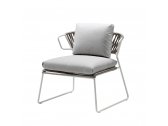 Кресло лаунж плетеное Scab Design Lisa Lounge Filo сталь, роуп лен, серебристый Фото 5