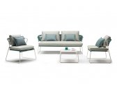 Кресло лаунж плетеное Scab Design Lisa Lounge Filo сталь, роуп лен, ментоловый Фото 10