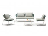 Кресло лаунж плетеное Scab Design Lisa Lounge Filo сталь, роуп лен, ментоловый Фото 9