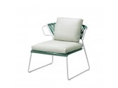 Кресло лаунж плетеное Scab Design Lisa Lounge Filo сталь, роуп лен, ментоловый Фото 7