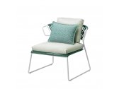 Кресло лаунж плетеное Scab Design Lisa Lounge Filo сталь, роуп лен, ментоловый Фото 8