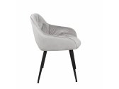 Кресло с обивкой E-line Регент металл, велюр светло-серый Фото 3