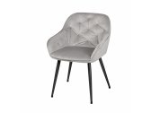Кресло с обивкой E-line Регент металл, велюр светло-серый Фото 8