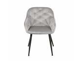Кресло с обивкой E-line Регент металл, велюр светло-серый Фото 2