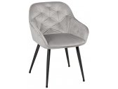 Кресло с обивкой E-line Регент металл, велюр светло-серый Фото 1