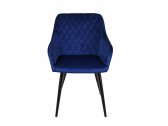 Кресло с обивкой E-line Консул металл, велюр темно-синий Фото 2