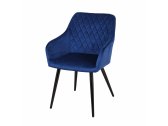 Кресло с обивкой E-line Консул металл, велюр темно-синий Фото 8