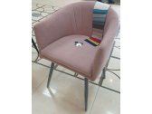 Кресло с обивкой Likom Комфорт 22 металл, велюр черный, пыльно-розовый Фото 1
