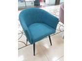 Кресло с обивкой Likom Комфорт 22 металл, велюр черный, синий Фото 5