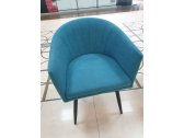 Кресло с обивкой Likom Комфорт 22 металл, велюр черный, синий Фото 6
