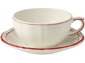 Чайные пары на 2 персоны Gien Filet Rouge фаянс белый, красный Фото 1