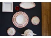 Чайные пары на 2 персоны Gien Filet Rouge фаянс белый, красный Фото 7