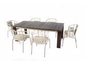 Стол обеденный Tevet Carrara сталь, бамбук, мрамор Фото 5