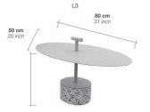Столик кофейный металлический Tevet Lido L3 сталь, алюминий, каменная крошка Фото 2